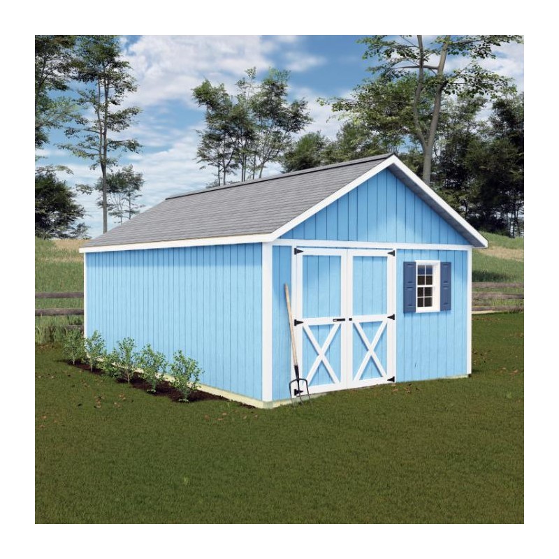 Best Barns Crafter’s Connection 12x16 Pre-Cut Wood Shed Kit w/ Offset Eave Door (CCONDE16O)