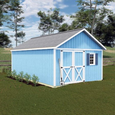 Best Barns Crafter’s Connection 12x16 Pre-Cut Wood Shed Kit w/ Offset Eave Door (CCONDE16O)