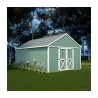 Best Barns Shedquarters 12x20 Wood Storage Shed Kit w/ Centered Sliding Doors on Gable (SQUASD20)