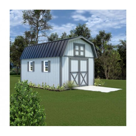 Best Barns Craftsman's Cove Premium 10x12 Wood Barn Kit w/ Doors Centered on Gable - (CCOVDG12)