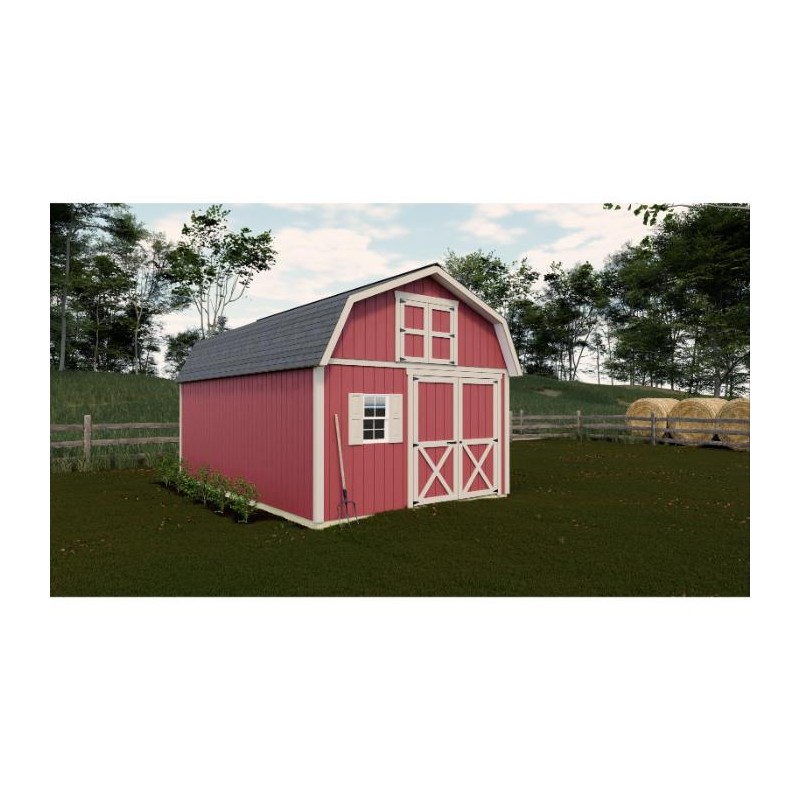Best Barns Handcrafted Homestead 12x16 Wood Barn Kit w/ Offset Door on Gable & Loft (HHOMDG16OLF)