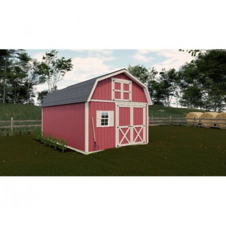 Best Barns Handcrafted Homestead 12x16 Wood Barn Kit w/ Offset Door on Gable & Loft (HHOMDG16OLF)