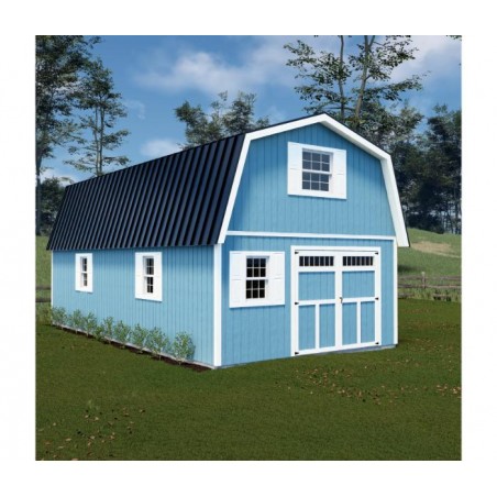 Best Barns Handcrafted Homestead 16x32 XL Wood Barn Kit with Transom Doors - (HHOMTD32)