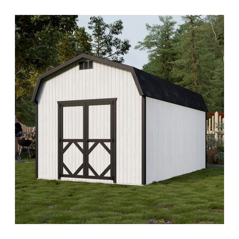 Little Cottage Co. 10x18 Classic Gambrel Barn Wood Shed Kit w/ 6' Sidewalls - (10x18 CGB-6-PC)