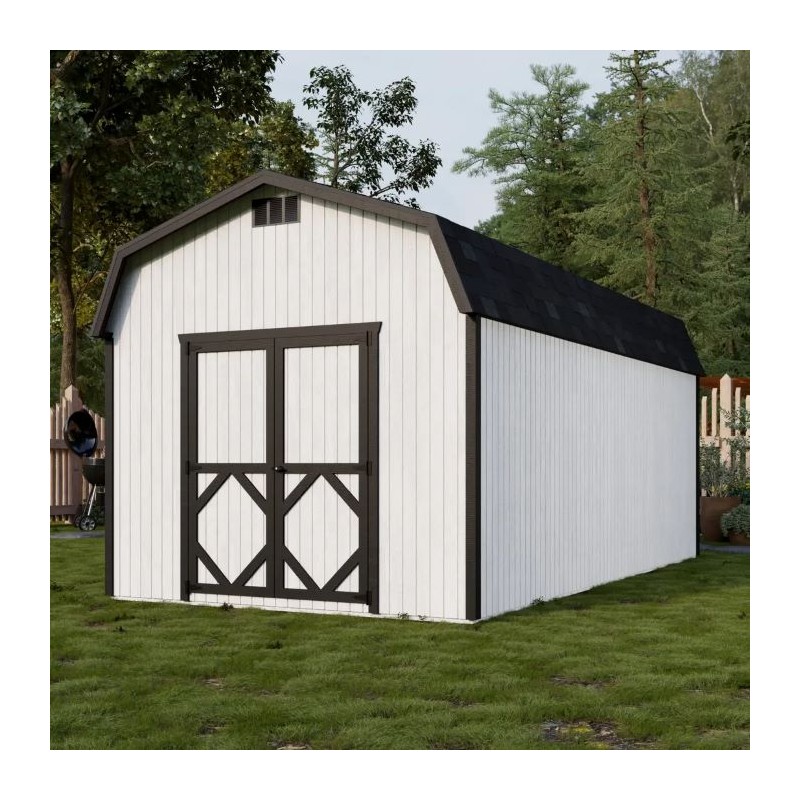 Little Cottage Co. 10x20 Classic Gambrel Barn Wood Shed Kit w/ 6' Sidewalls - (10x20 CGB-6-PC)