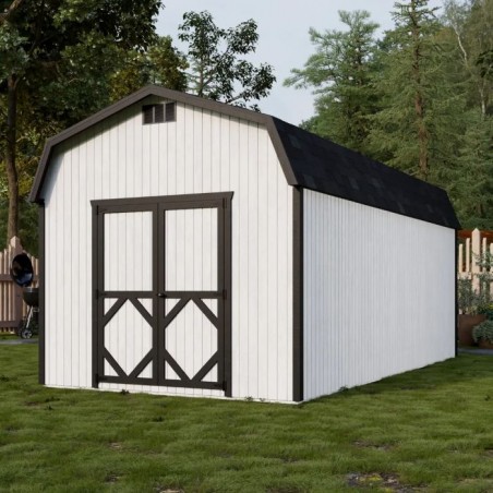 Little Cottage Co. 10x20 Classic Gambrel Barn Wood Shed Kit w/ 6' Sidewalls - (10x20 CGB-6-PC)