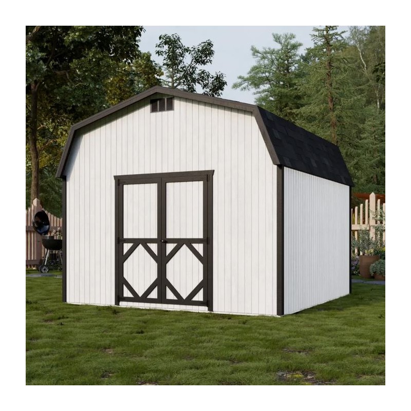 Little Cottage Co. 12x12 Classic Gambrel Barn Wood Shed Kit w/ 6' Sidewalls - (12x12 CGB-6-PC)