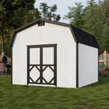 Little Cottage Co. 12x12 Classic Gambrel Barn Wood Shed Kit w/ 6' Sidewalls - (12x12 CGB-6-PC)