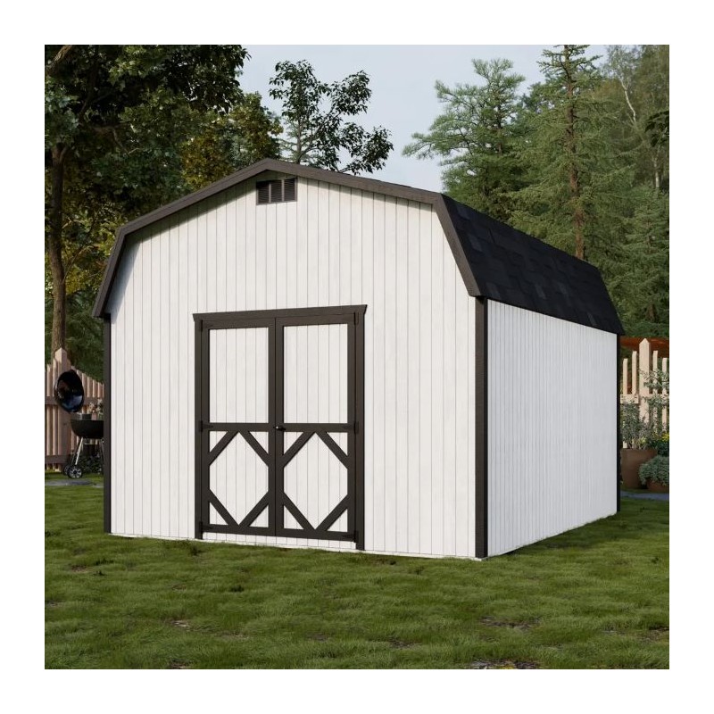 Little Cottage Co. 12x18 Classic Gambrel Barn Wood Shed Kit w/ 6' Sidewalls - (12x18 CGB-6-PC)