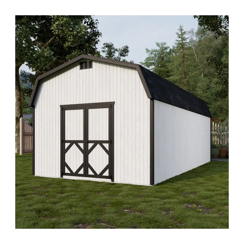 Little Cottage Co. 12x24 Classic Gambrel Barn Wood Shed Kit w/ 6' Sidewalls - (12x24 CGB-6-PC)