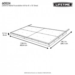 Lifetime Metal Foundation Kit 8 x 15 or  15 x 8 (60524)