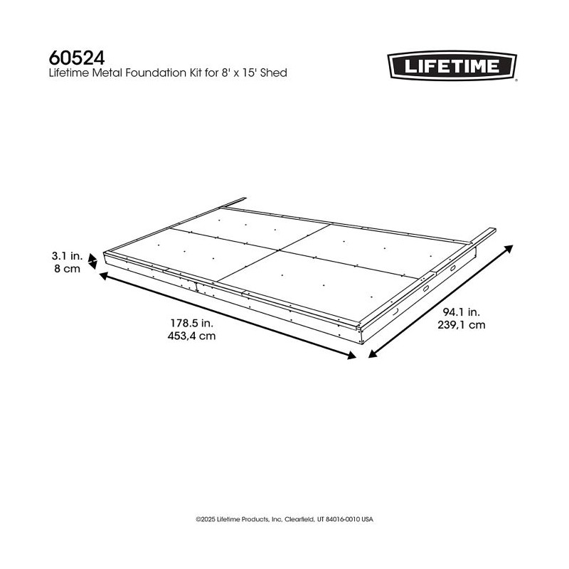 Lifetime Metal Foundation Kit 8 x 15 or  15 x 8 (60524)
