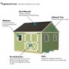 Best Barns Backyard Basecamp Premium 12x12 Pre-Cut Wood Shed Kit w/ Barn Doors on Eave - (BBASDE12)