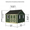 Best Barns Backyard Basecamp Premium 12x12 Pre-Cut Wood Shed Kit w/ Barn Doors on Eave - (BBASDE12)