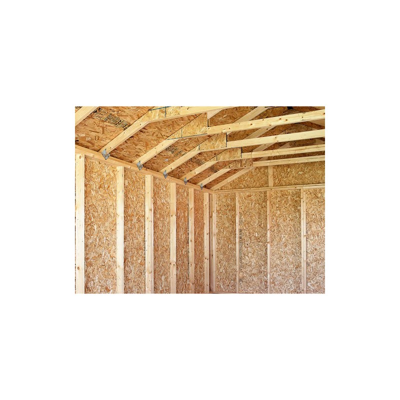 Best Barns Backyard Basecamp Premium 12x12 Pre-Cut Wood Shed Kit w/ Barn Doors on Eave - (BBASDE12)