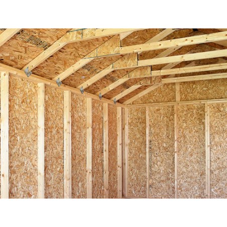 Best Barns Backyard Basecamp Premium 12x12 Pre-Cut Wood Shed Kit w/ Barn Doors on Eave - (BBASDE12)