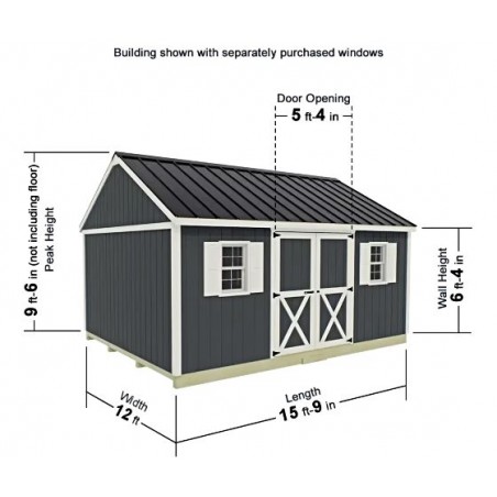 Best Barns Crafter’s Connection 12x16 Pre-Cut Wood Shed Kit w/ Offset Eave Door (CCONDE16O)