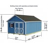 Best Barns Crafter's Connection 12x16 Pre-Cut Wood Shed Kit w/ Centered Gable Door (CCONDG16C)