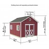 Best Barns Crafter’s Connection 12x16 Pre-Cut Wood Shed Kit w/ Sliding Doors – (CCONSD16)