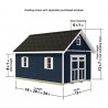 Best Barns Planner’s Paradise 12x20 Pre-Cut Wood Shed Kit w/ Transom Doors – (PPARTD20)