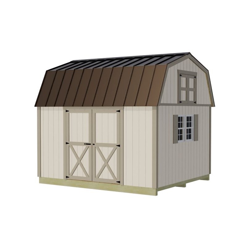 Best Barns Craftsman's Cove Premium 10x12 Wood Barn Kit w/ Doors Centered on Eave - (CCOVDE12)