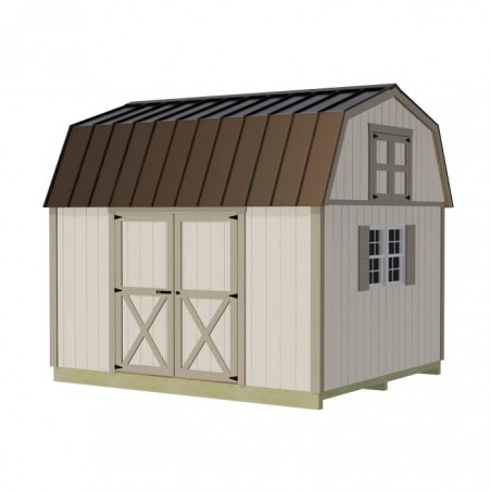Best Barns Craftsman's Cove Premium 10x12 Wood Barn Kit w/ Doors Centered on Eave - (CCOVDE12)