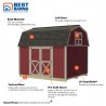Best Barns Craftsman's Cove Premium 10x12 Wood Barn Kit w/ Doors Centered on Eave - (CCOVDE12)