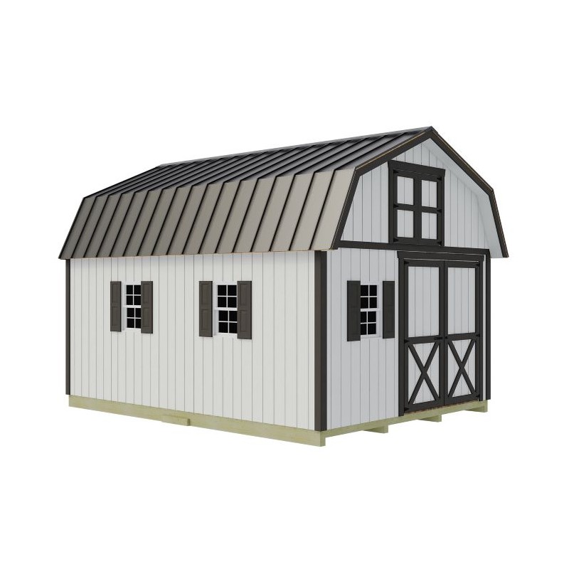 Best Barns Handcrafted Homestead 12x16 Wood Barn Kit w/ Offset Door on Gable & Loft (HHOMDG16OLF)