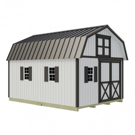 Best Barns Handcrafted Homestead 12x16 Wood Barn Kit w/ Offset Door on Gable & Loft (HHOMDG16OLF)