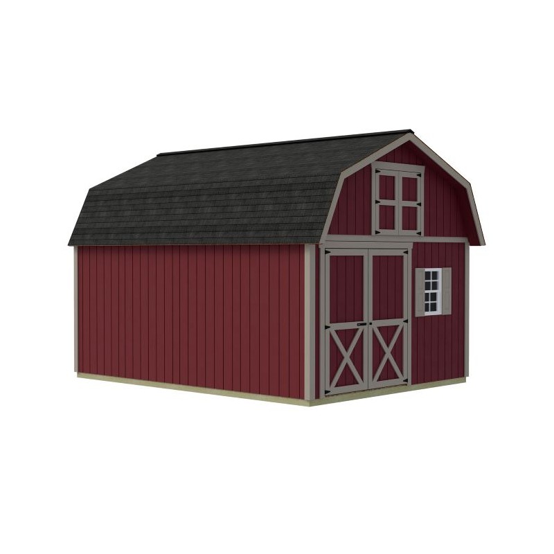 Best Barns Handcrafted Homestead 12x16 Wood Barn Kit w/ Offset Door on Gable & Loft (HHOMDG16OLF)