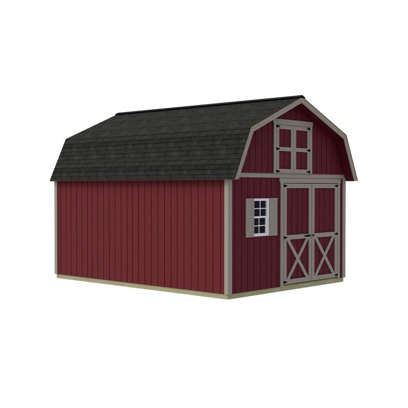 Best Barns Handcrafted Homestead 12x16 Wood Barn Kit w/ Offset Door on Gable & Loft (HHOMDG16OLF)