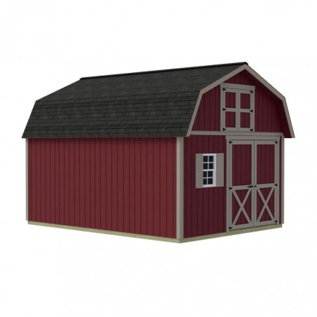 Best Barns Handcrafted Homestead 12x16 Wood Barn Kit w/ Offset Door on Gable & Loft (HHOMDG16OLF)