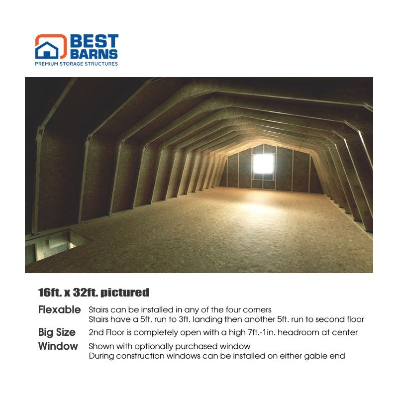 Best Barns Handcrafted Homestead 16x24 XL Wood Barn Kit (HHOMND24)