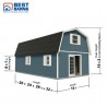 Best Barns Handcrafted Homestead 16x24 XL Wood Barn Kit (HHOMND24)