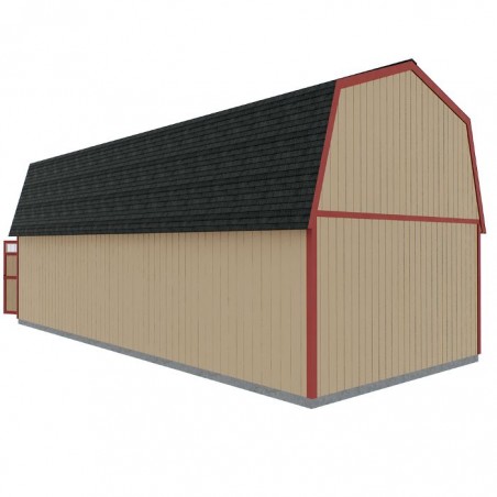 Best Barns Handcrafted Homestead 16x24 XL Wood Barn Kit with Transom Doors - (HHOMTD24)