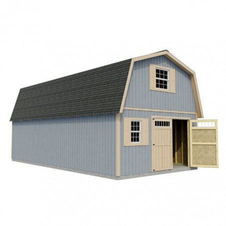 Best Barns Handcrafted Homestead 16x24 XL Wood Barn Kit with Transom Doors - (HHOMTD24)