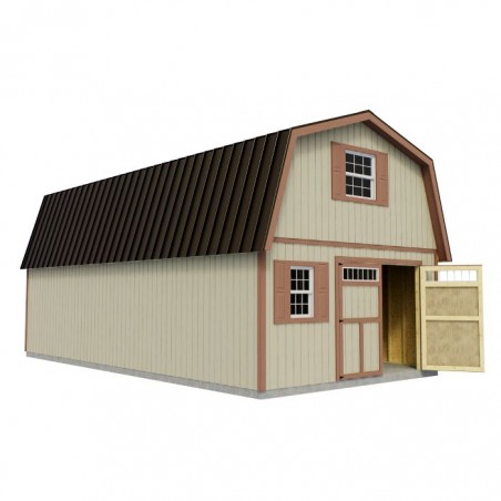 Best Barns Handcrafted Homestead 16x24 XL Wood Barn Kit with Transom Doors - (HHOMTD24)