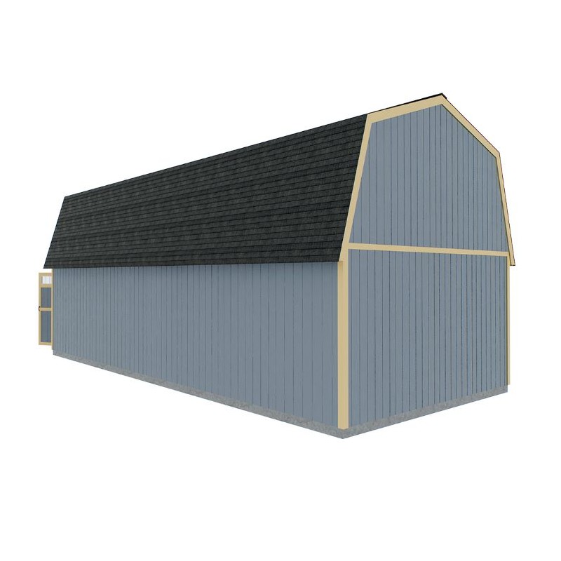 Best Barns Handcrafted Homestead 16x28 XL Wood Barn Kit with Transom Doors - (HHOMTD28)