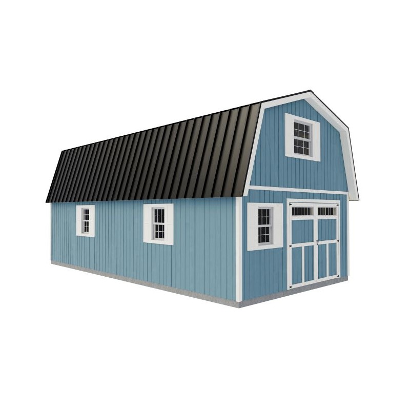 Best Barns Handcrafted Homestead 16x28 XL Wood Barn Kit with Transom Doors - (HHOMTD28)