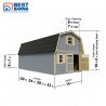Best Barns Handcrafted Homestead 16x28 XL Wood Barn Kit with Transom Doors - (HHOMTD28)