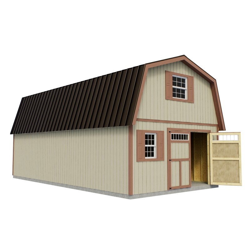 Best Barns Handcrafted Homestead 16x32 XL Wood Barn Kit with Transom Doors - (HHOMTD32)