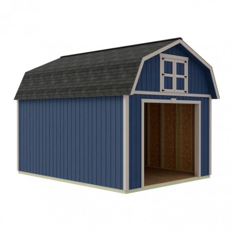 Best Barns Maker's Loft 12x16 Premium Garage Kit w/ Gambrel Roof & Split Loft, No Doors (MLOFND16LF)