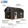 Best Barns Maker's Loft 12x16 Premium Garage Kit w/ Gambrel Roof & Split Loft, No Doors (MLOFND16LF)