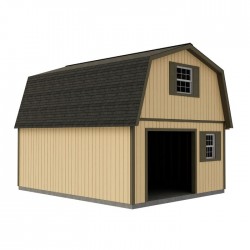 Best Barns Maker's Loft 16x20 XL Wood Garage Kit w/ Gambrel Roof, Loft Storage & Stairs (MLOFND20)