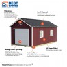 Best Barns Tailored Titan Standard 12x24 Wood Garage Kit w/ 6/12 Pitch Roof, No Doors (TTITND24)