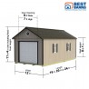 Best Barns Tailored Titan Standard 12x24 Wood Garage Kit w/ 6/12 Pitch Roof, No Doors (TTITND24)