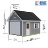 Best Barns Tailored Titan 12x16 Wood Garage Kit w/ Loft & Tall Roof (TTITND16LF)