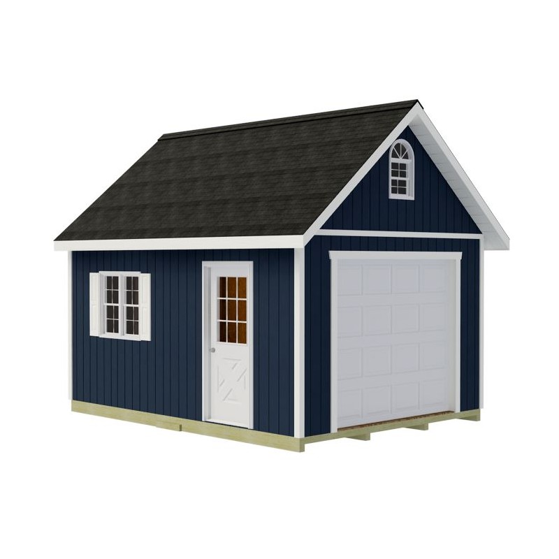 Best Barns Tailored Titan 12x16 Wood Garage Kit w/ Loft & Tall Roof (TTITND16LF)