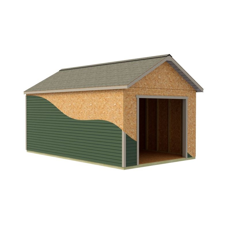 Best Barns Tailored Titan 12x20 Wood Garage Kit - Prep for Vinyl - (TTITND20VL)