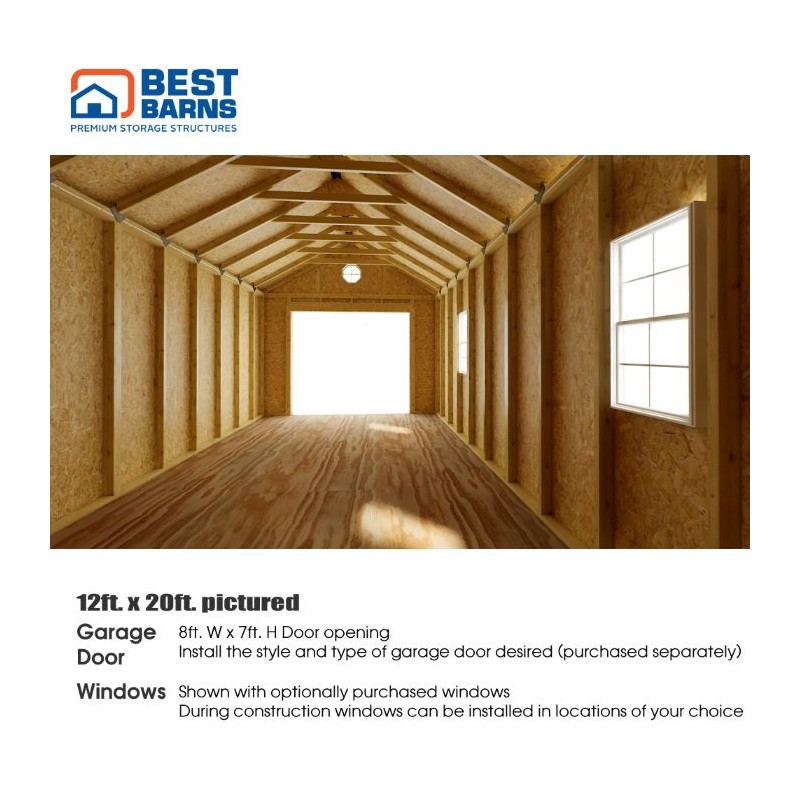 Best Barns Tailored Titan 12x24 Wood Garage Kit - Prep for Vinyl - (TTITND24VL)